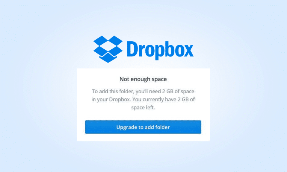 Arreglar Dropbox No hay suficiente espacio para acceder a la carpeta