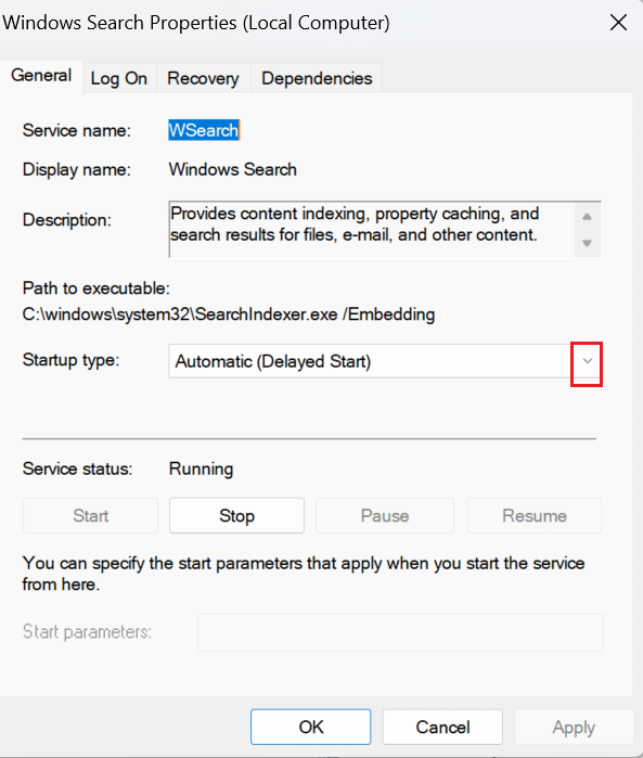 jenis startup panah drop-down