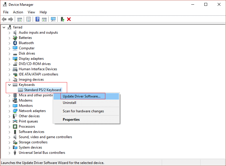 更新驅動程序軟件標準 PS2 鍵盤。修復 0x80070015 Bitlocker 設備未就緒錯誤的 10 種方法