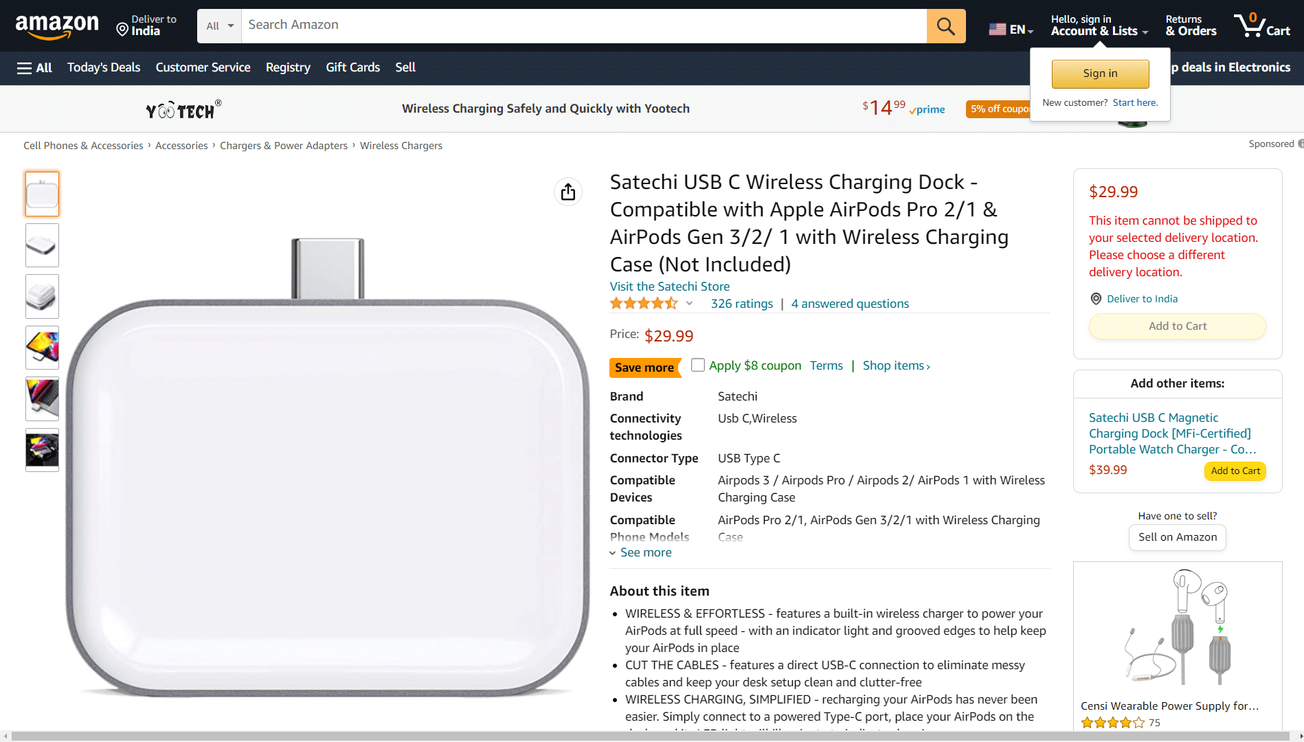 Dok Pengisi Daya Nirkabel Satechi USB-C