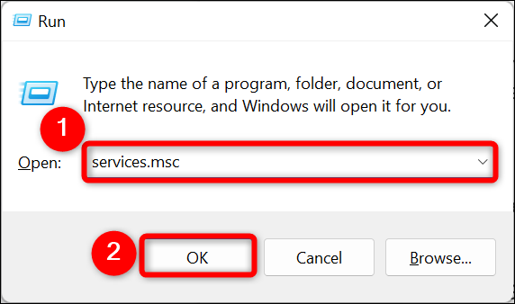 Otwórz usługi systemu Windows.
