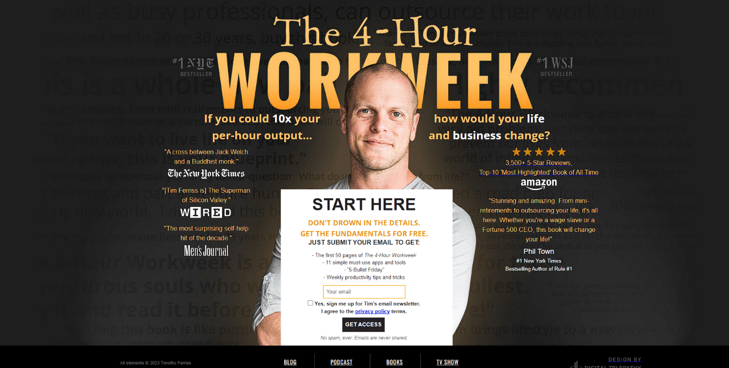quatro horas semanais. 51 melhores blogs inspiradores sobre a vida
