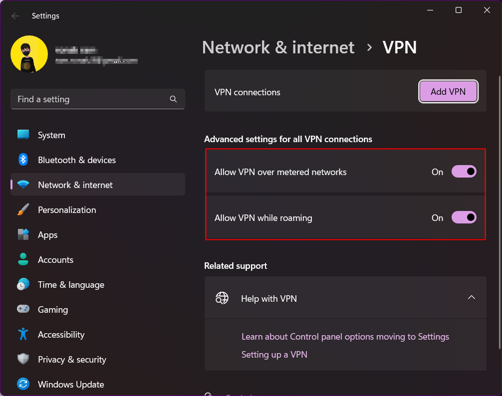 Tüm VPN bağlantıları için Gelişmiş ayarlar altında aşağıdakileri devre dışı bırakmak için kapatın. Güncellemeler Denetlenirken Sıkışan Genshin Impact Nasıl Onarılır