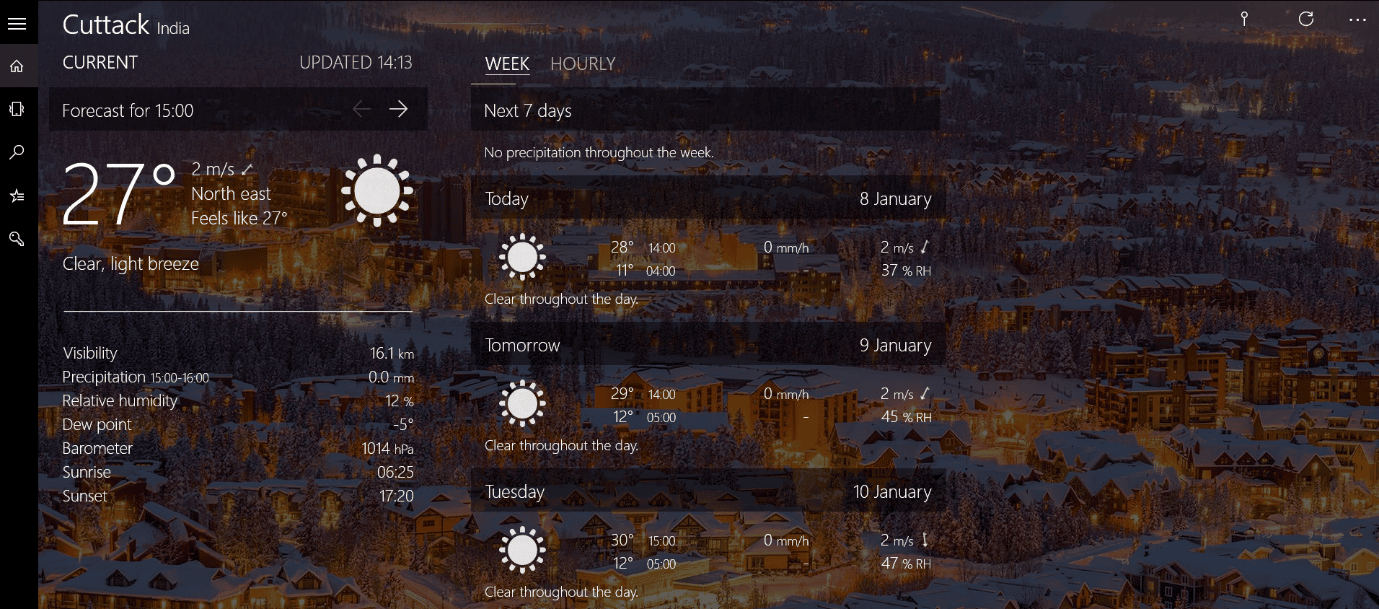 天気予報アプリのホームページ