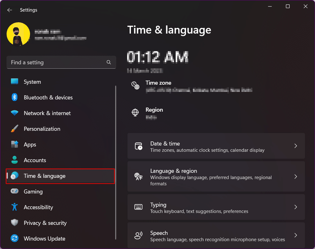 Tab para as configurações de hora e idioma. Corrigir Desculpe, estamos tendo problemas para mostrar os detalhes desta vantagem