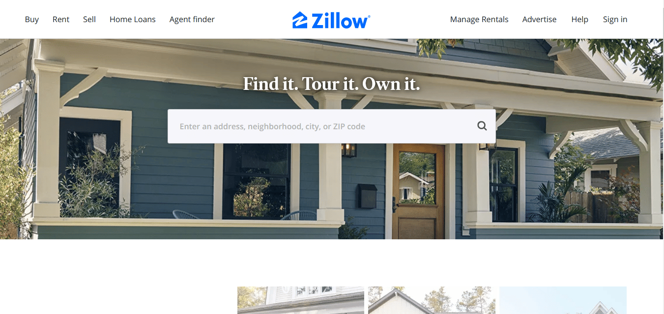 Zillow | cele mai bune site-uri de închiriere de case