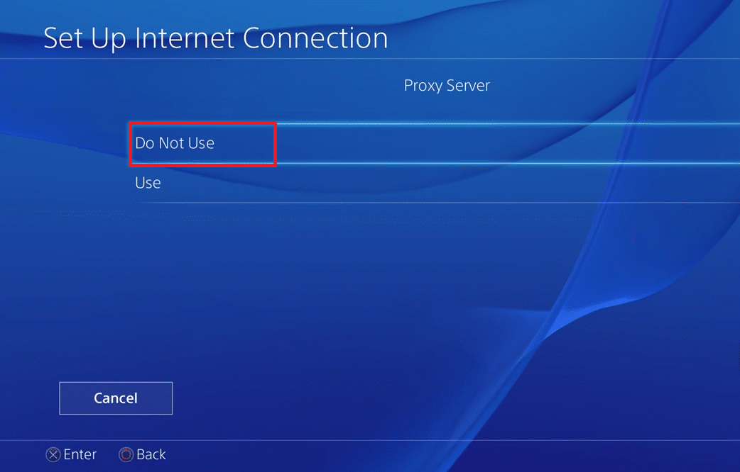 Serverul proxy PS4 nu utilizați