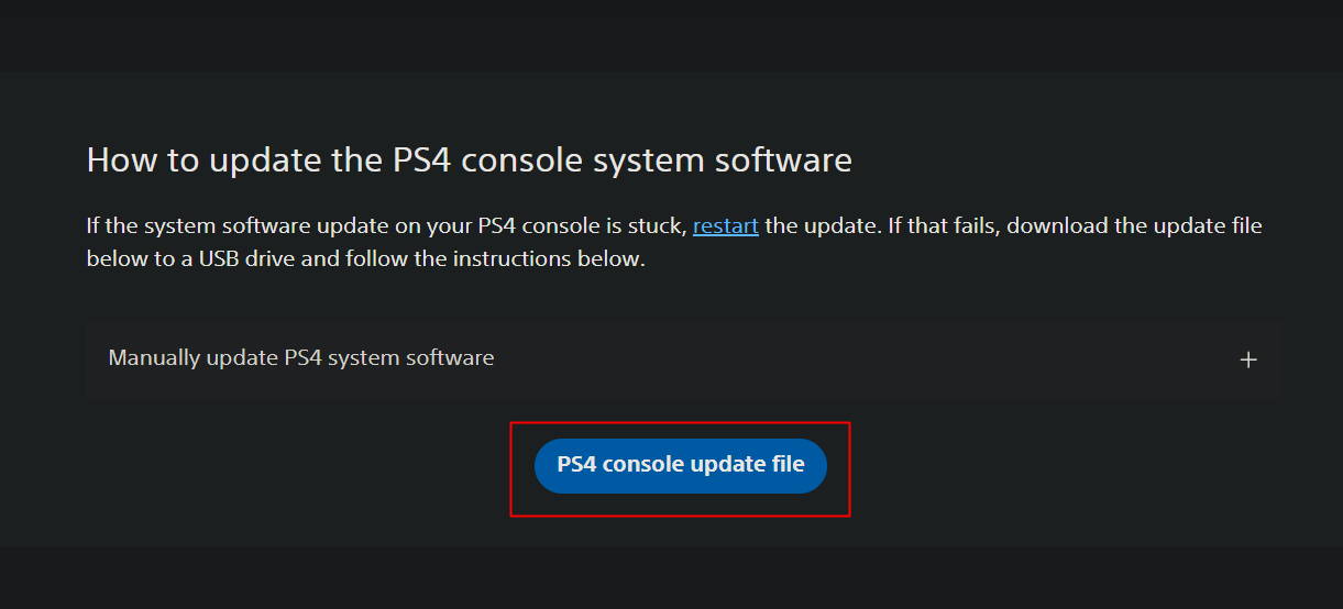 Descărcați cel mai recent fișier de actualizare de pe linkul oficial PlayStation