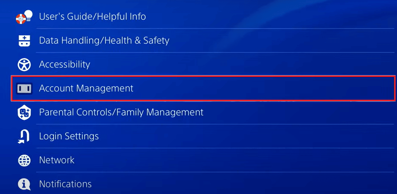 Kontoverwaltung auf PS4