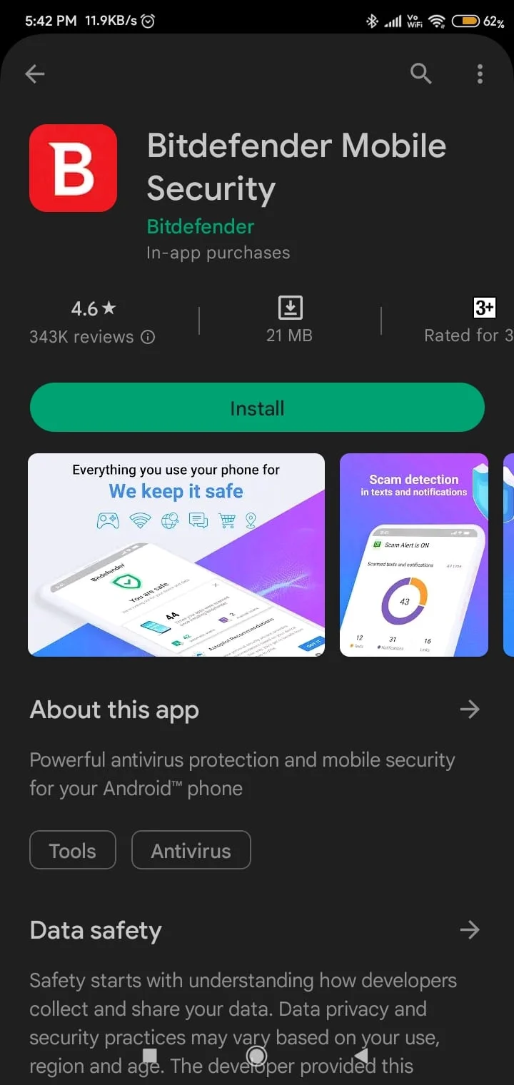 Bitdefender Mobil Güvenlik