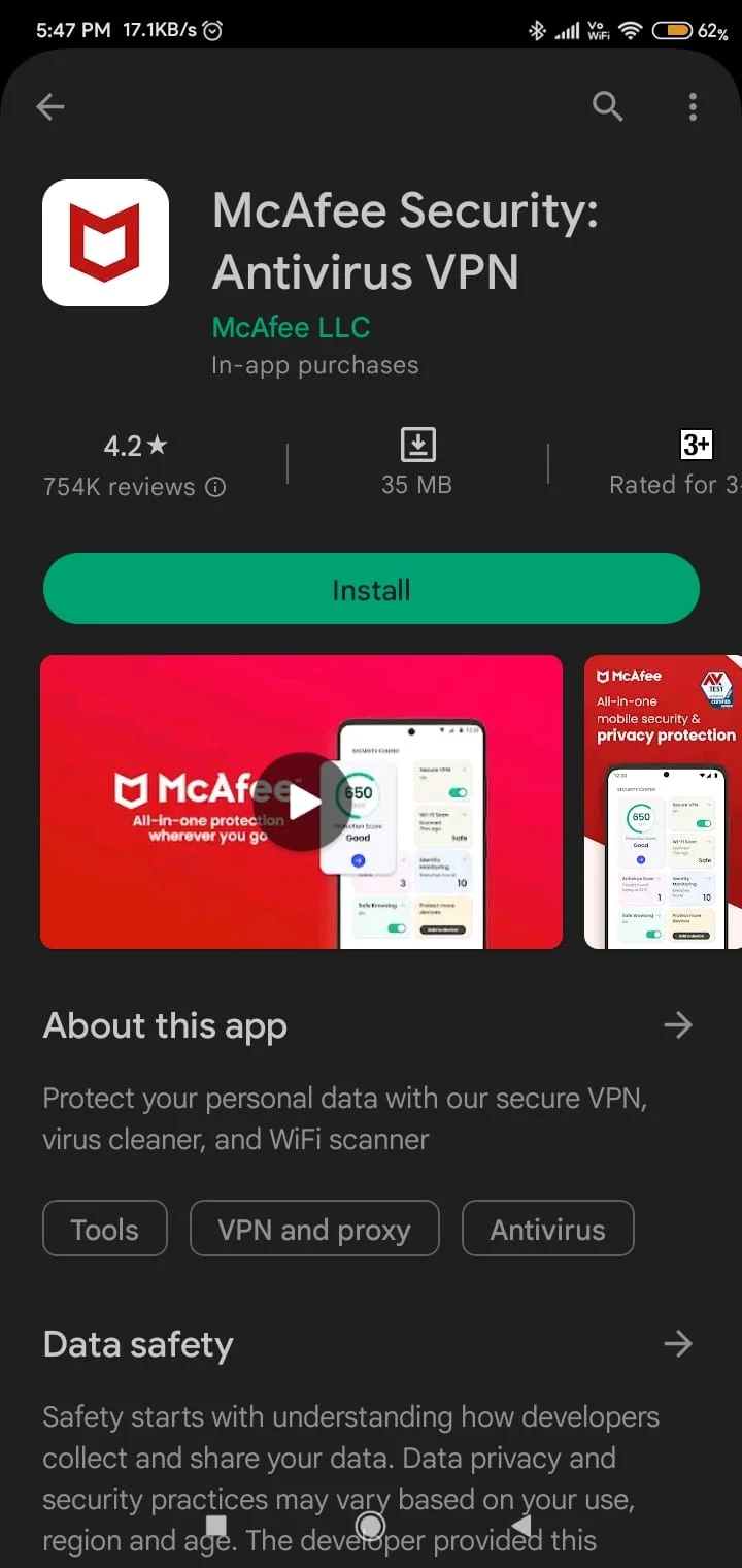 Keamanan McAfee Antivirus VPN | tanda-tanda ponsel Anda diretas