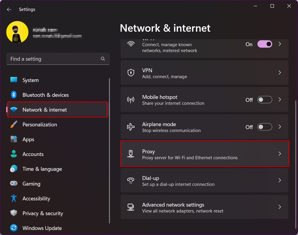 Klicken Sie auf Netzwerk & Internet