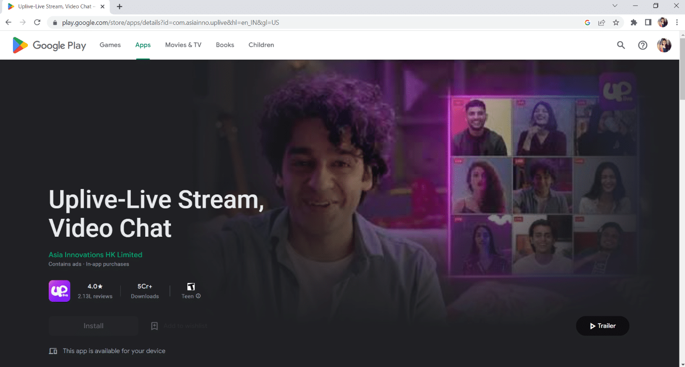 Google Play'de UpLive Resmi Sayfası
