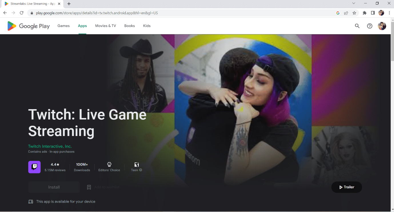 Pagina oficială a Twitch în Google Play. 19 cele mai bune aplicații de streaming live pentru jocuri Android