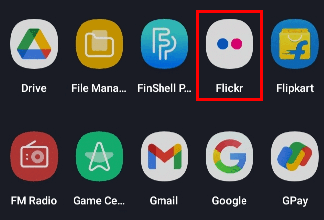 Mobil cihazınızda Flickr uygulamasını açın.