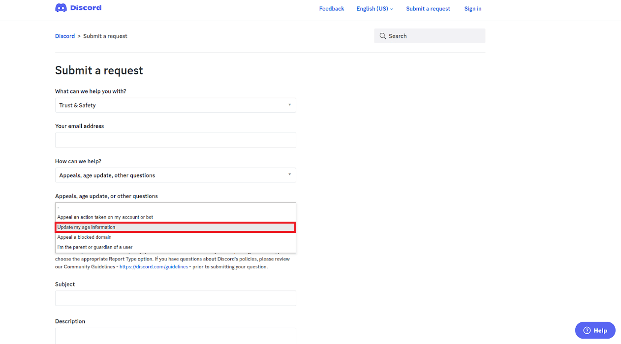 haga clic en la opción Actualizar mi información de edad. Cómo cambiar la edad en Discord