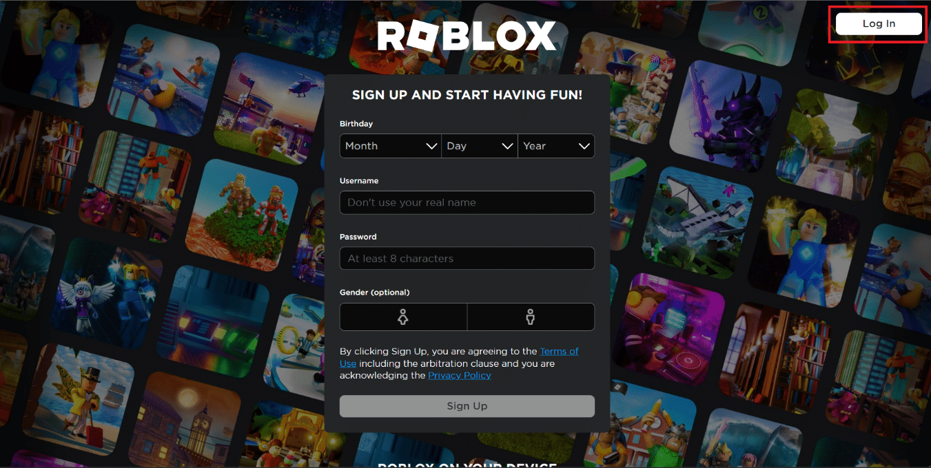 单击“登录”按钮。修复 Roblox 错误代码 529 的 9 种方法