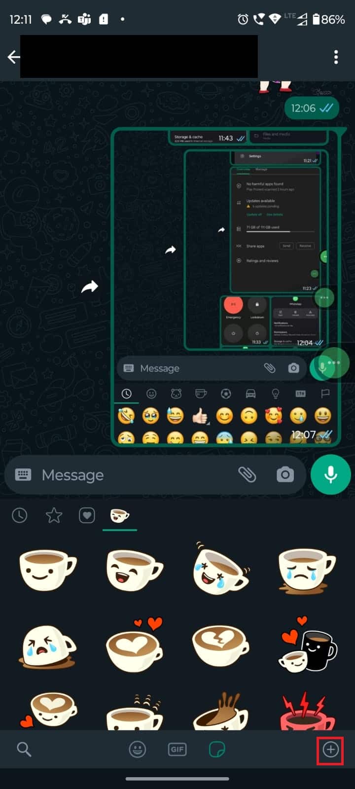 點擊加號圖標。修復 WhatsApp 貼紙不顯示的 7 種方法