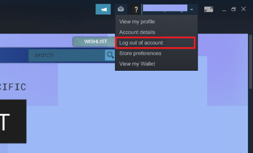 انقر فوق تسجيل الخروج من الحساب. 8 طرق لإصلاح أزرار متجر Steam لا تعمل