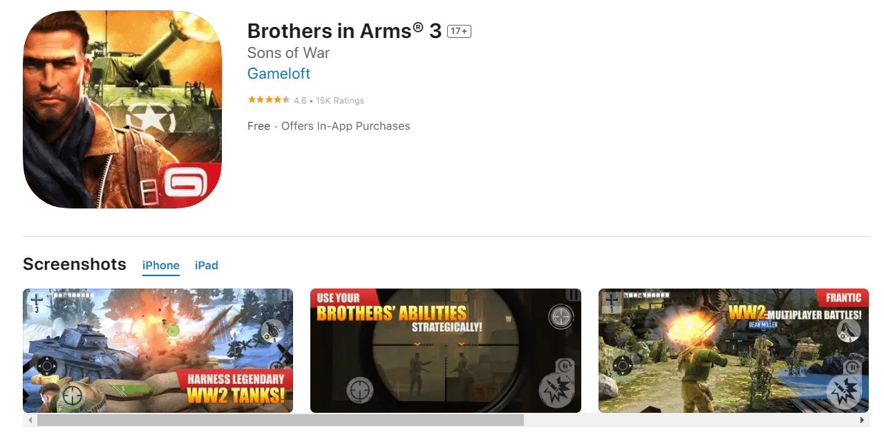 Brothers In Arms 3. 37 de cele mai bune jocuri offline pentru iPhone gratuite