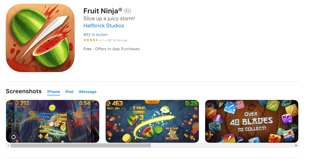 Ninja della frutta. 37 migliori giochi per iPhone offline gratis