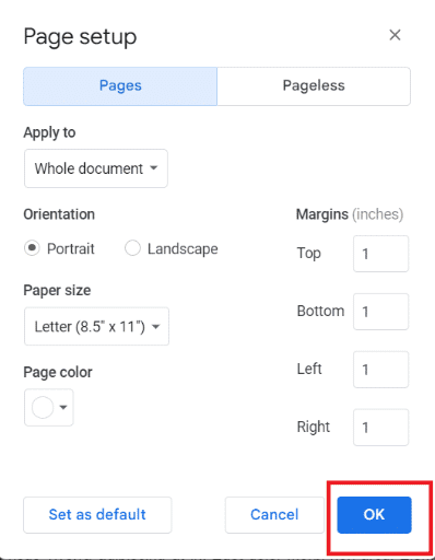 Cliquez sur OK pour enregistrer les modifications