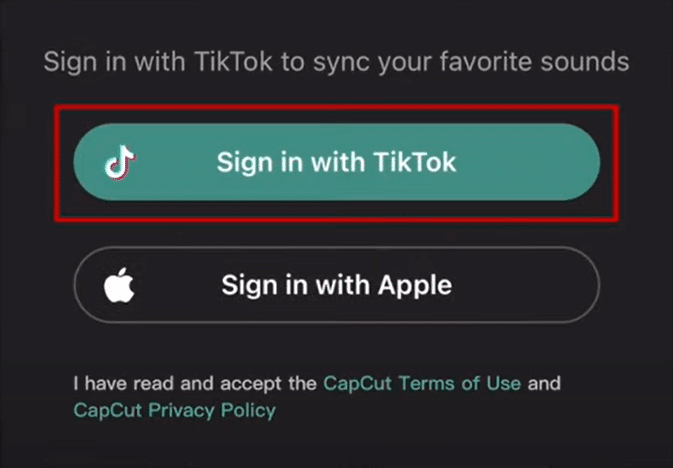 แตะลงชื่อเข้าใช้ด้วย TikTok วิธีแก้ไขใน CapCut