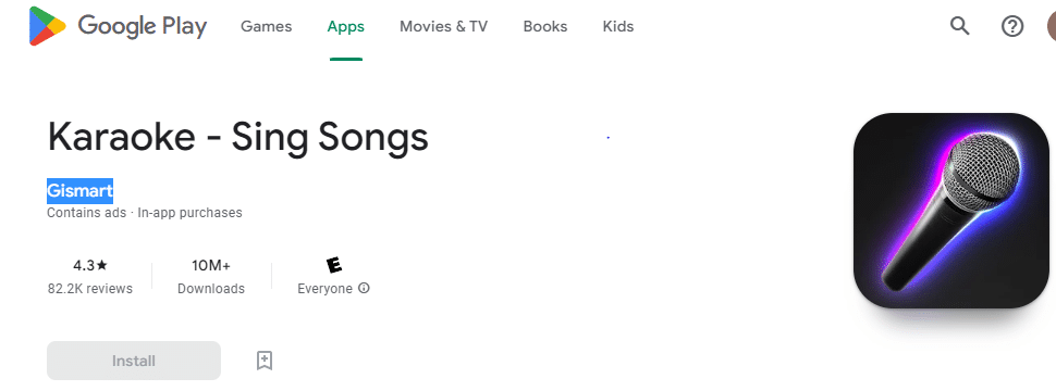 Karaoké Sing Songs par Gismart. 19 Application de karaoké gratuite pour Android TV