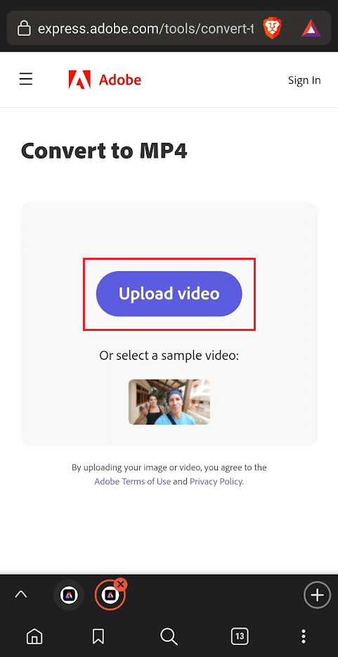 Toque em Carregar vídeo e selecione o GIF desejado na galeria do seu telefone | como adicionar seu próprio GIF à história do Instagram Android