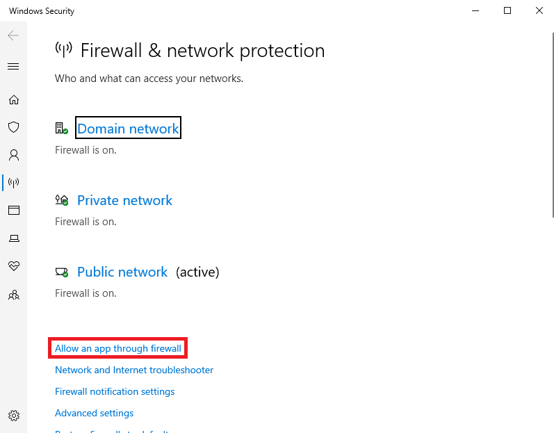 Klicken Sie auf App durch Firewall zulassen. Beheben Sie den Genshin Impact-Fehlercode 9114