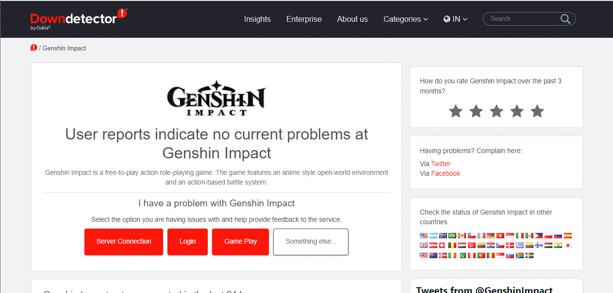 Genshin Impact-Serverstatus