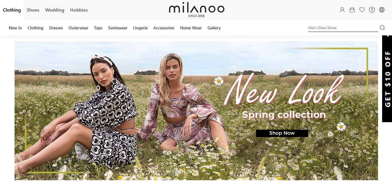 Milanoo. 30 melhores sites de compras como Shein na Índia