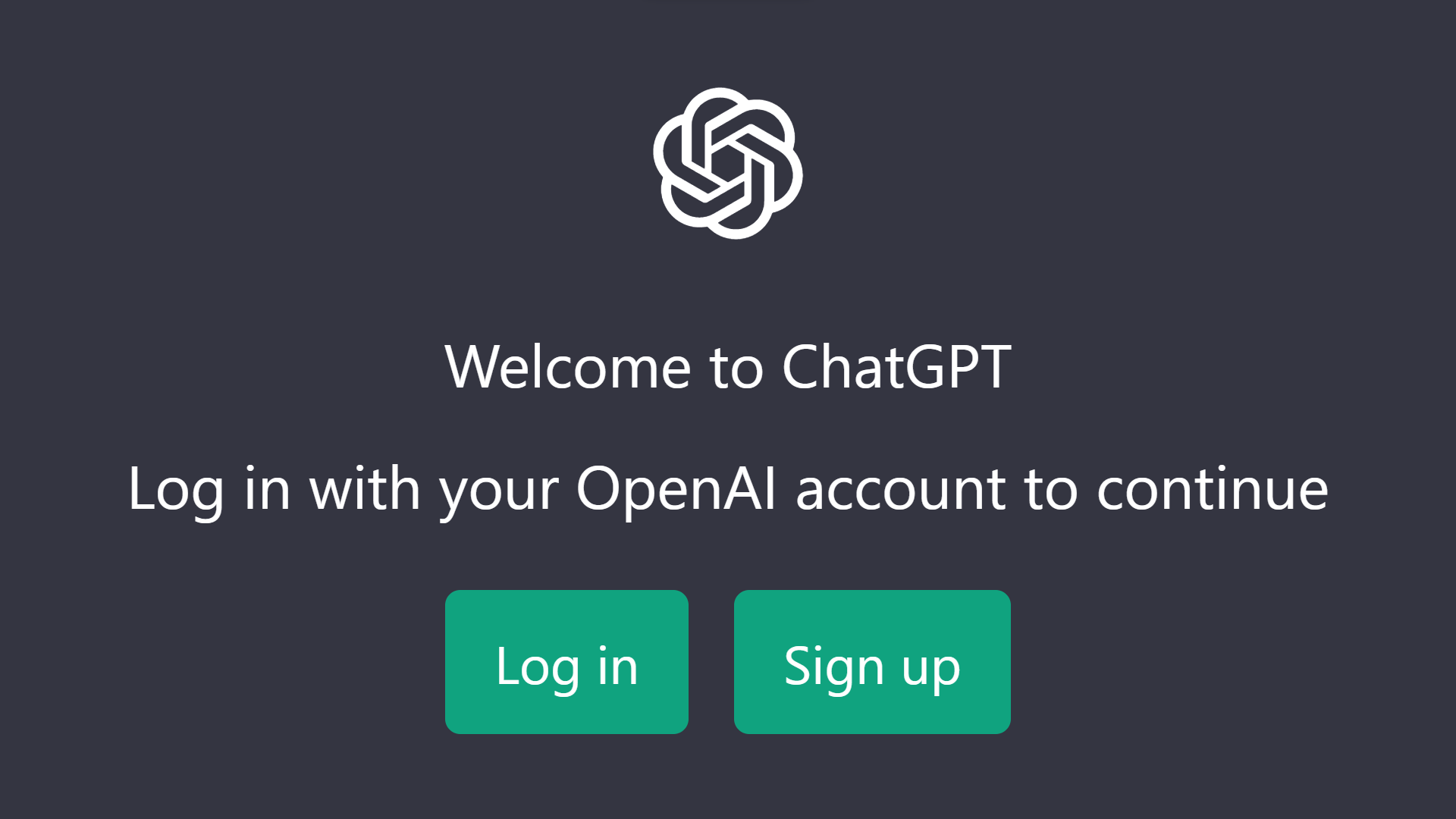 Faça login com sua conta OpenAI ou inscreva-se para uma nova.