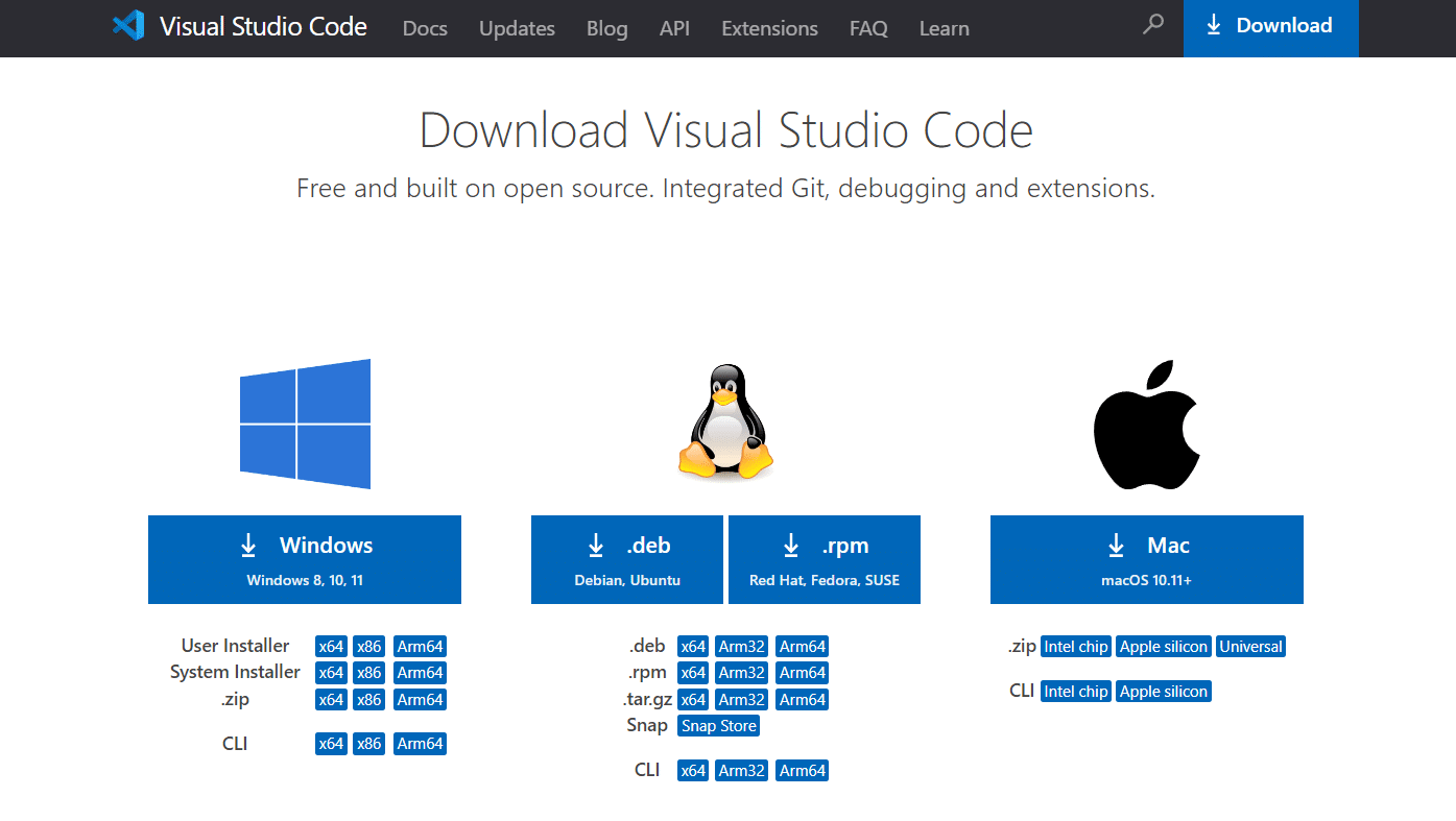 PC またはラップトップに Visual Studio Code をダウンロードしてインストールします。