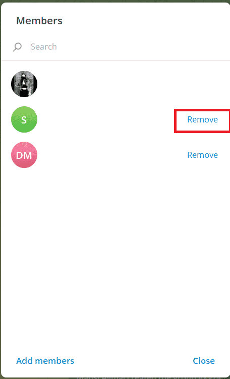 Selectați Eliminare pentru a elimina membri. Cum să ștergeți grupul Telegram fără administrator