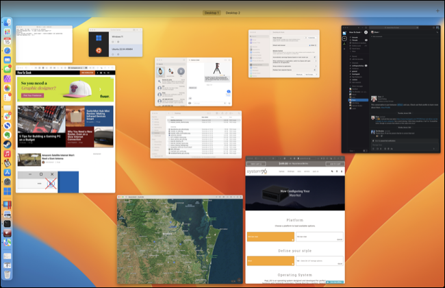 Mission Control-Übersicht auf macOS Ventura