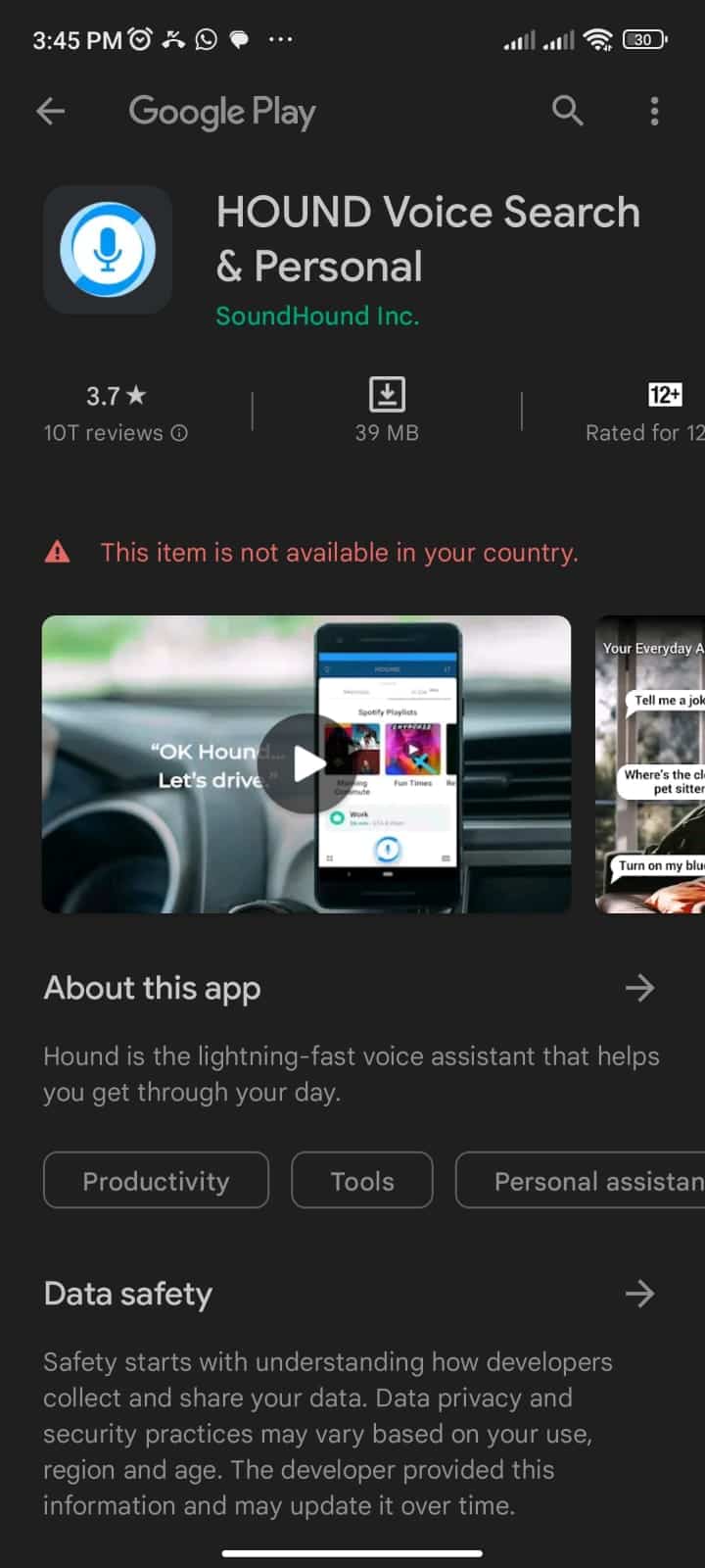 HOUND Voice Search & Personal app by SoundHound Inc. Android 最佳 25 大 AI 應用程序