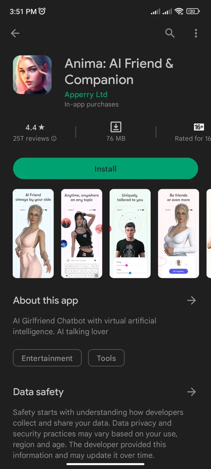 Анимация: AI Friend & Companion от Apperry Ltd