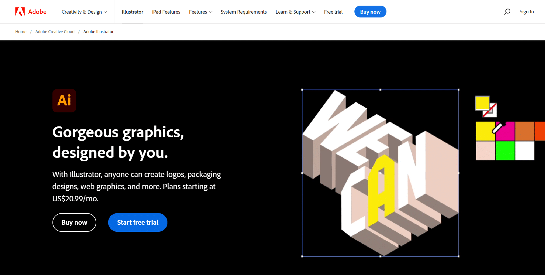 Site Web d'Adobe Illustrator