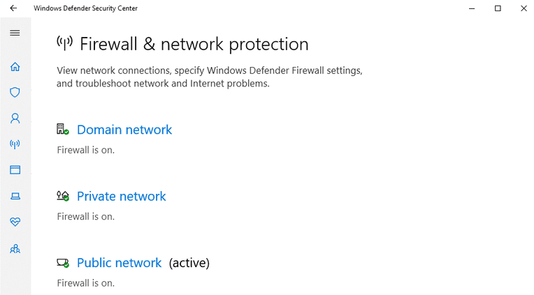 Desativar firewall