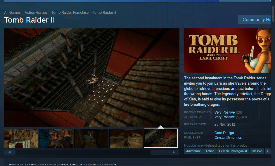 Tomb Raider II A Adaga de Xian. Todos os jogos para PC de Tomb Raider em ordem