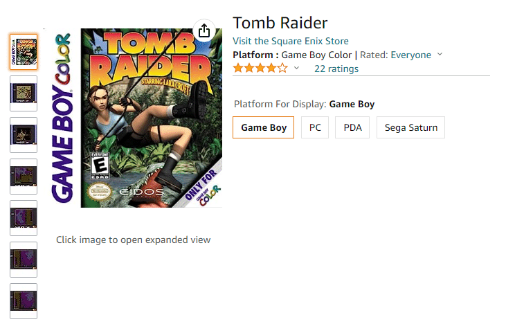 Tomb Raider Game Boy w kolorze