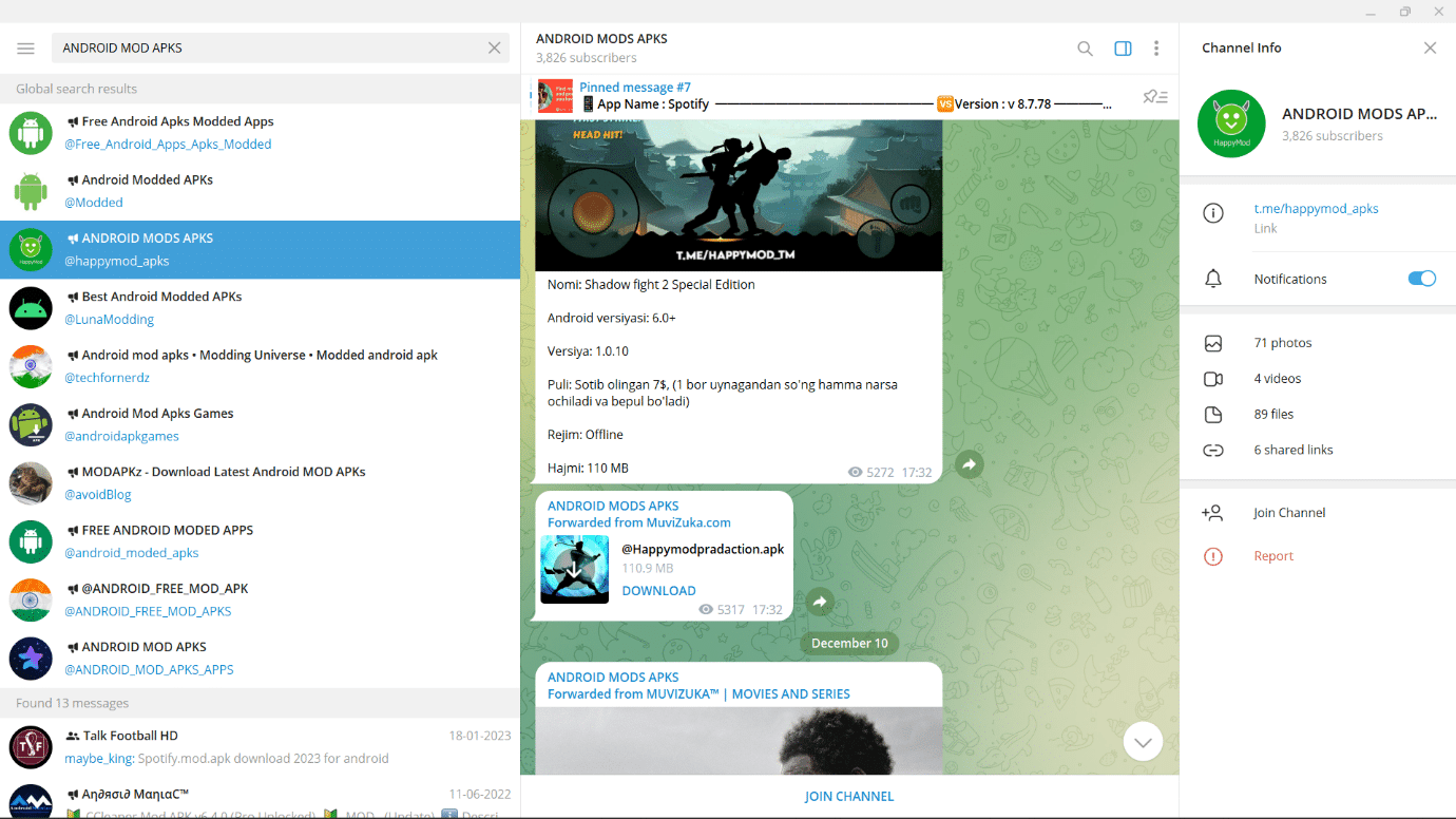 APK ANDROID MODS Telegram