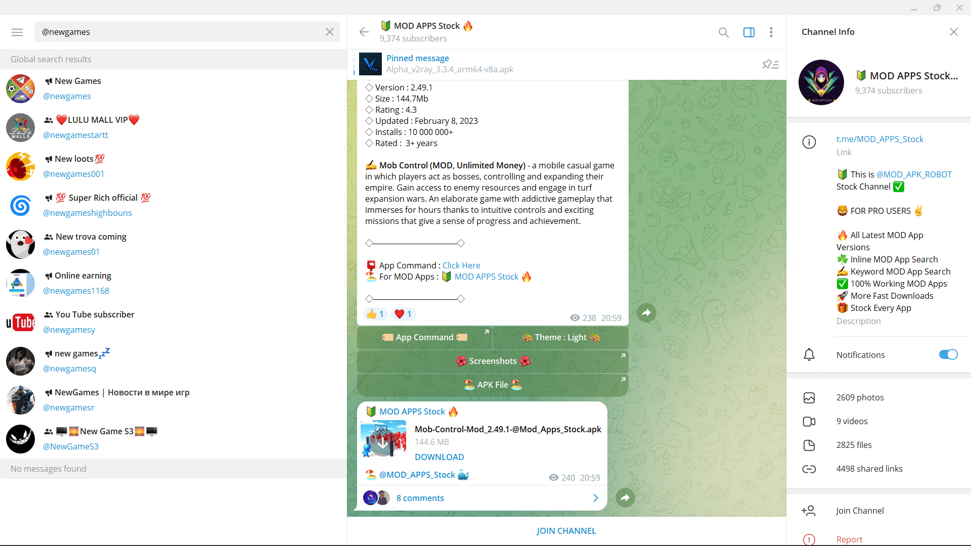 MOD APPS Stock Telegram