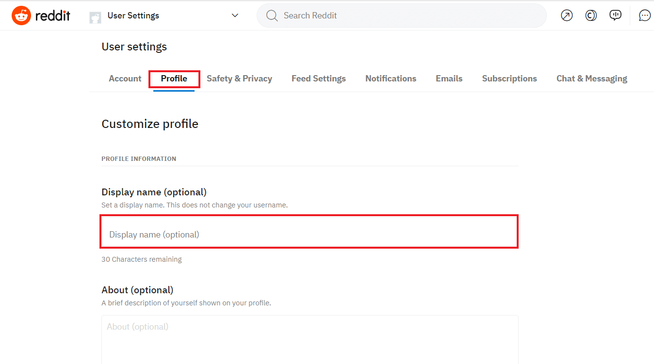 Нажмите на вкладку Профиль. Затем в разделе «Отображаемое имя» введите желаемое отображаемое имя. | Как изменить имя пользователя Reddit