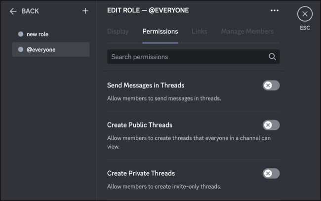 Gestion des autorisations des fils de discussion Discord