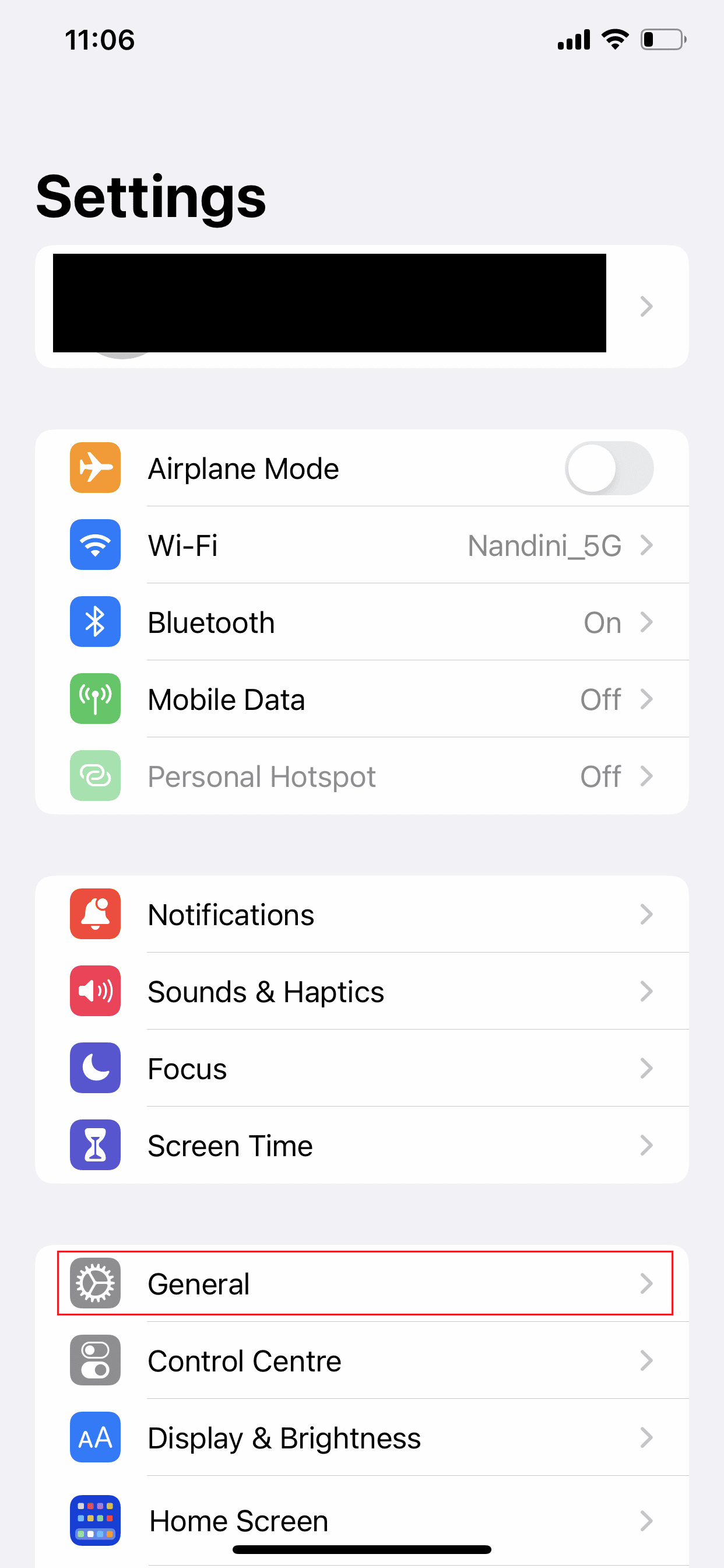 stuknij w Ogólne z menu | lokalizacja niedostępna iPhone iMessage