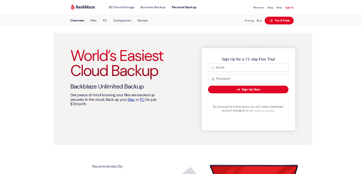 Backblaze. 22 meilleures alternatives de Dropbox