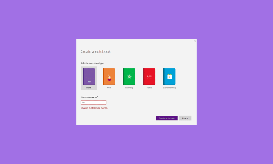 Remediați eroarea de nume de blocnotes invalid Microsoft OneNote