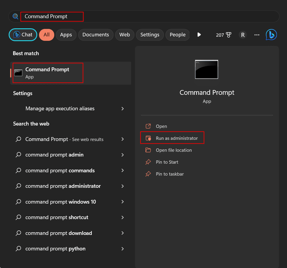 Luncurkan Command Prompt di PC Anda dalam mode administrator